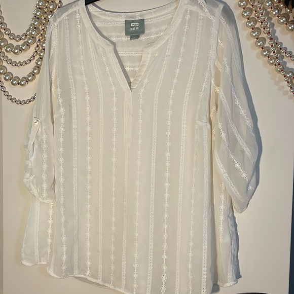 Maeve Tops - Anthropologie Maeve white lace 1x blouse